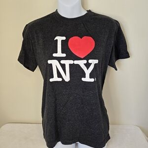 I Heart NY Graphic Tee in Black with Red Heart